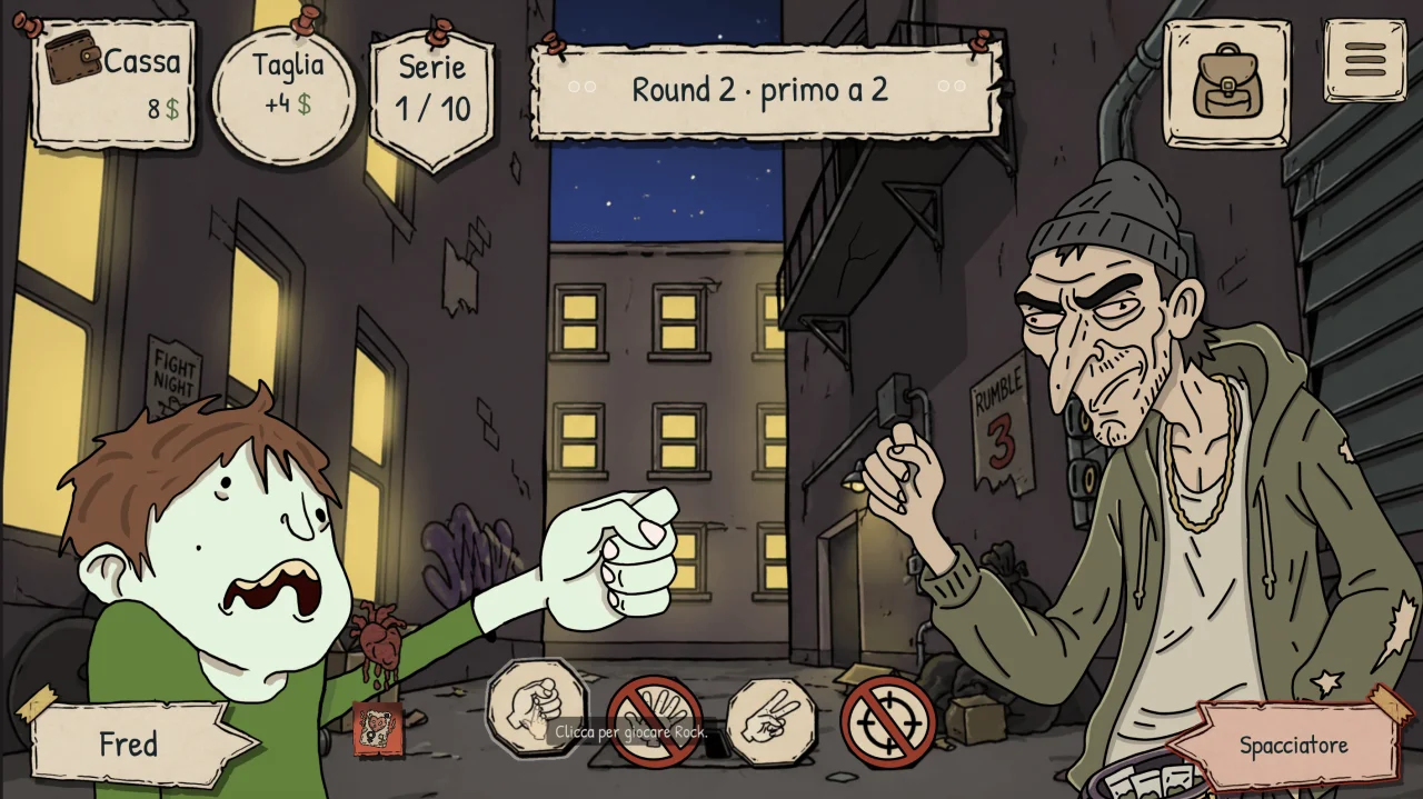 A real gameplay screenshot prepared for the Rock, Paper, Scissors, SHOOT! Steam page