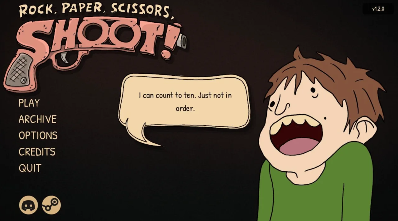 Rock, Paper, Scissors, SHOOT! main menu